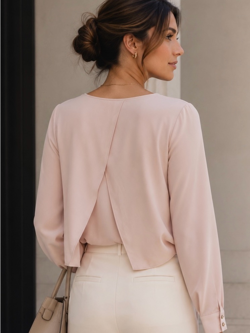 White House Black Market Soft Blush Pink Shell Top